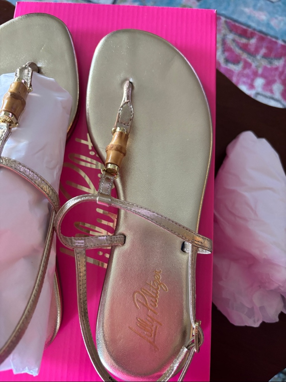 Lilly Pulitzer Leena Sandal in Gold Metallic - Picture 5 of 9